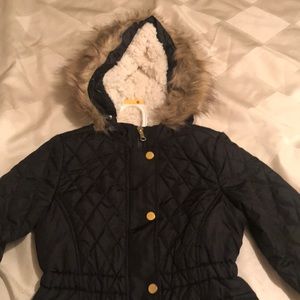 NEW Puffer Black Hoody Size 6 Small Girls Jacket